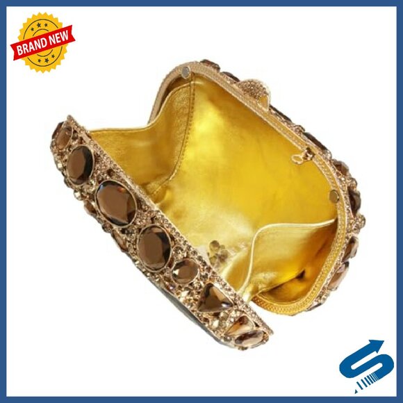 Rhinestone Crystal Evening Clutch Purse Formal Sparkly Handbag Prom